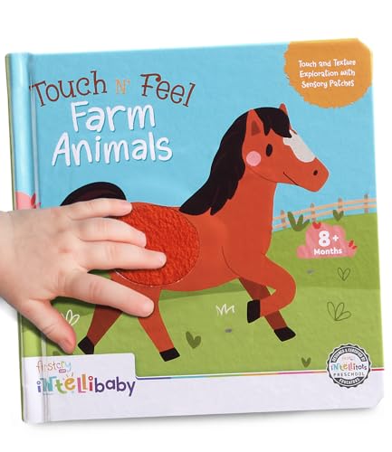 Image of Intellibaby Premium Touch N' Feel Farm Animals Story Board Book for Kids, Sensory Learning With Soft Texture & Vibrant Images, Tactile Skill ... for 2+ Years Boys & Girls, Birthday Gift