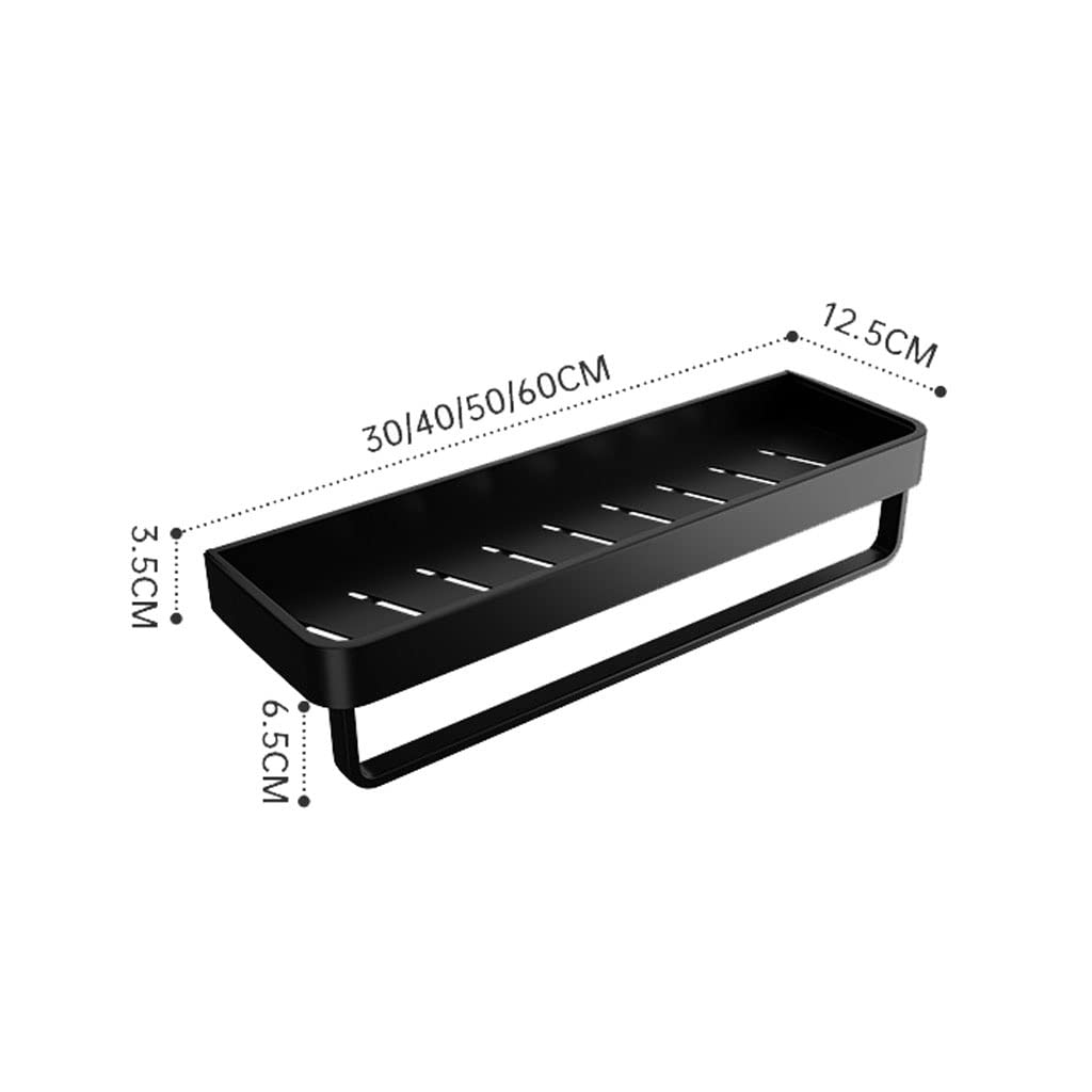 Étagère De Salle De Bain XCC WTL - Panier à Serviettes Sans Perçage 47cm Noir - Support Mural Pour Douche Et Toilette