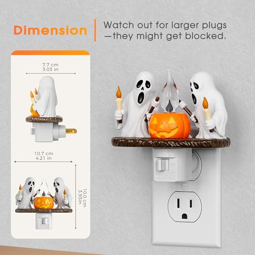 Briignite Halloween Ghost Campfire Flickering LED Plug-In Night Light (2 Styles) - image 6