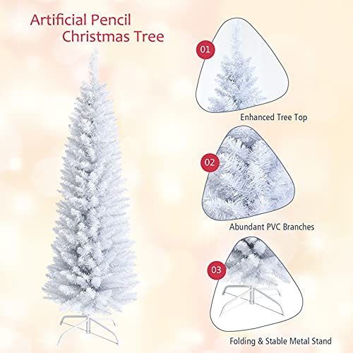 5ftwhiteartificialchristmastreeslimpencilchristmastreew240branchtipsfoldablemetalstandwintrywhiteholidaytreeindoorxmasholidaydecorforofficepartyhome Urban Country Home Decor 5 ft white artificial christmas tree slim pencil christmas tree w 240 branch tips foldable metal stand wintry white holiday tree indoor xmas holiday decor for office party home urban country home decor