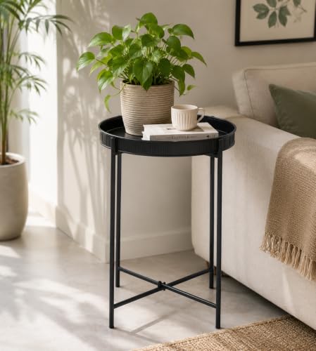 Image of Coffee Tables Modern Design Table for Living Room Side Table Tea Tray Coffee Table Home Decor (Black)