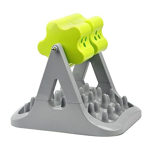 BESPORTBLE Automatic -Choking Dog Food Feeder Rotating Design Puppy Feeding Bowl with -Grade Material for Stress Mealtime Gray Green