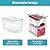 Vtopmart 6 Pack Clear Stackable Storage Bins with Lids, Large Plastic Containers with Handle for Pantry Organizer and Storage,Perfect for Bathroom,Cabinet,Kitchen,Fridge,Closet Organization
