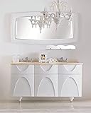  Bador Lusso doppio lavabo lavello Designwaschtisch marmo 150,4 x 83.5 x 54.5 cm bianco