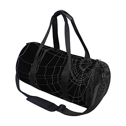 Gym Bag Travel Weekender Duffel Bag with Gothic Spider Web Halloween Print