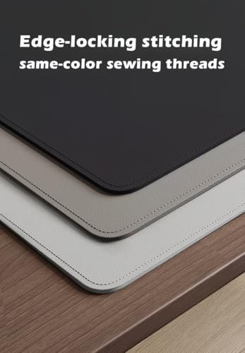 Image of TOTAL HOME XXXL Large PU Leather Office Table Mat (12 x 24 inch) | Premium Black Deskpad & Mouse Keyboard Pad | Waterproof, Anti-Slip Table Pad for Office Desk & Trading