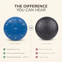 Balmy Drum Steel Tongue Drum 10 inch 11 Notes 440Hz, Handpan Drum with Music Book, Mallets, Carry Bag, Finger Picks, Rain Drum for Outdoor, Meditation Yoga Calming Instruments for Adults Kids (Blue) — image 8