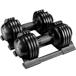 LIFERUN Adjustable Dumbbells Set 10kg×2, 5-in-1 Weight Set with Quick Weight Adjustment, Safety Locking Mechanism & Non-Slip Handle, Strong Grip Workouts & Strength Training for Home, Gym