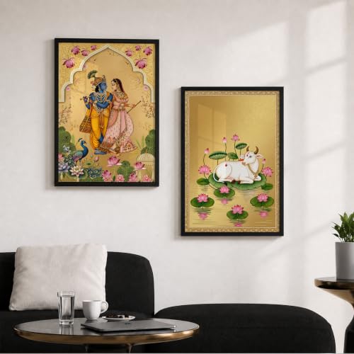 Image of Suneree Traditional Indian Wall Art - Set of 2 (ART 20, 13x19 INCHES)