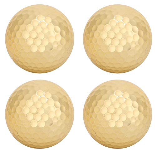 Image of Alomejor 4Pcs PortTil Gold Plated Construction Ball Double Layer Practice Sports Balls Practice Field Practice