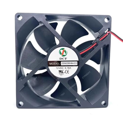 CYRMZAY Ventilador Compatible para DCF DD92DBVM-012 12V 0.16A 9CM 9025 2-Wire Ventilador refrigeración