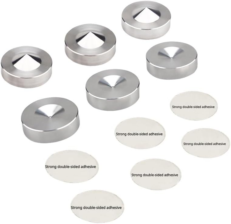 4 Pcs HiFi Audio Speaker Spikes 304 Stainless Steel Speakers Repair Parts Foot Nail Pad Anti-Shock Shock Absorber Nail Seat(4PCS Nail and Pad)