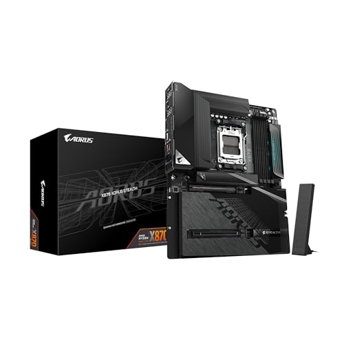 Image of GIGABYTE X870 AORUS Stealth Reverse-Connect ATX Motherboard, Support AMD Socket AM5 Processors, DDR5, 16+2+2 Power Phase, 4X M.2, PCIe 5.0, USB4, WIFI7, 5GbE, PCIe EZ-Latch Plus, 5 Year Warranty