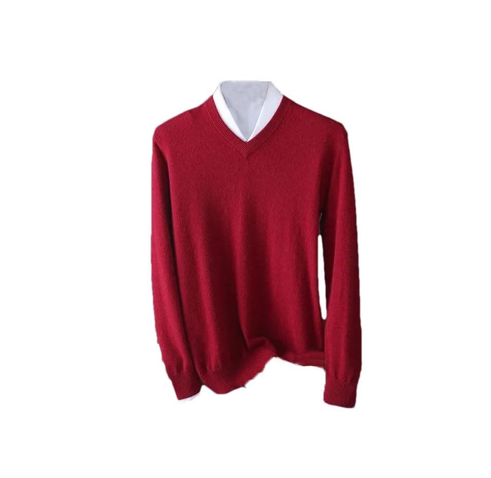 Men's Knitwear Long Sleeve V-Neck Sweater,Slim Fit Solid Casual Pullover,Soft Casual Knitted Pullover Jumper