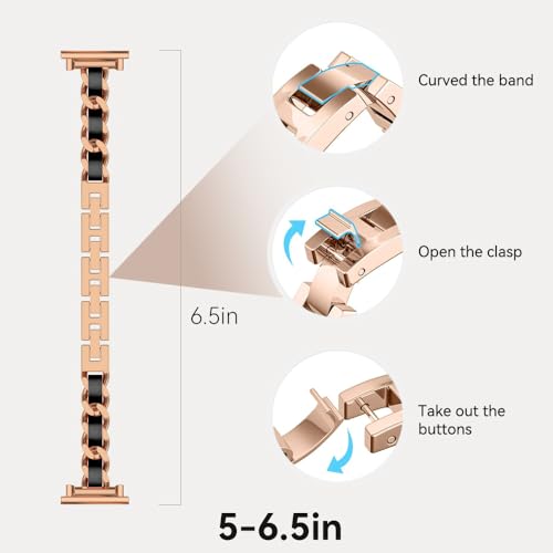 Correa de cadena metálica ajustable para reloj Garmin miniatura 4