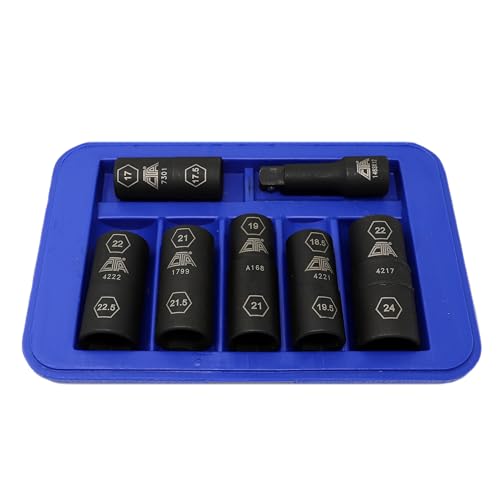 Image of CTA Tools 7307 7 Pc. Flip Socket Set - Removal of Inflated, Warped and Mangled Chrome-Cap Style Lug Nuts