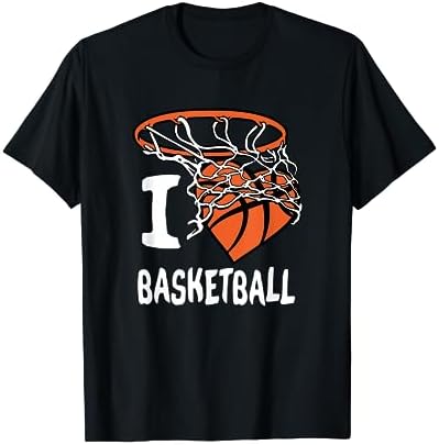 I Love Basketball T-Shirt Girl & Boys Youth Basketball Hoop T-Shirt