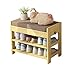 SXUE-Schuhregale Flur 2-Tiers Bambus Schuhbank Lagerung | Schuhregal aus massivem Holz mit abnehmbarem Sitzkissen | Portable Schuhschrank mit Schublade - 4 Größen Drinnen und draußen