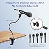 Microphone Holder & Mic Holder -13.78" Flexible Gooseneck Desktop Mic Stands Holder with 0.38" to 0.63" Adapter Clamp for Lectern Podium Podcast Meetings Lectures Pulpit Streaming Gaming Studio #2