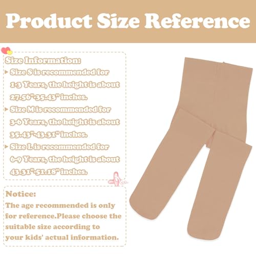 Image of Toddler Tights Baby Tights for Girls Ultra-Soft Ballet Tights for Girls Dance Tights for Girls Halloween Tights Colorful, Nude, 3-6 Years