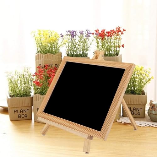 Image of Wooden Easel Chalk Board, Tabletop Art Display Easel Black Board for Kids Learning, Restaurant Menu, Message Board, Grafting Welcome Sign Wedding Decor Board Table