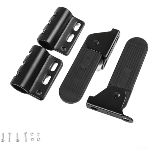 Große klappbare Fußrasten Motorrad-Fußstützen mit Anti-Rutsch-Verbreiterung und 20 25 mm Stoßstangen-Rohrbefestigung, Metall-Fußpedale, geeignet für Motorräder und Elektrofahrzeuge (C)