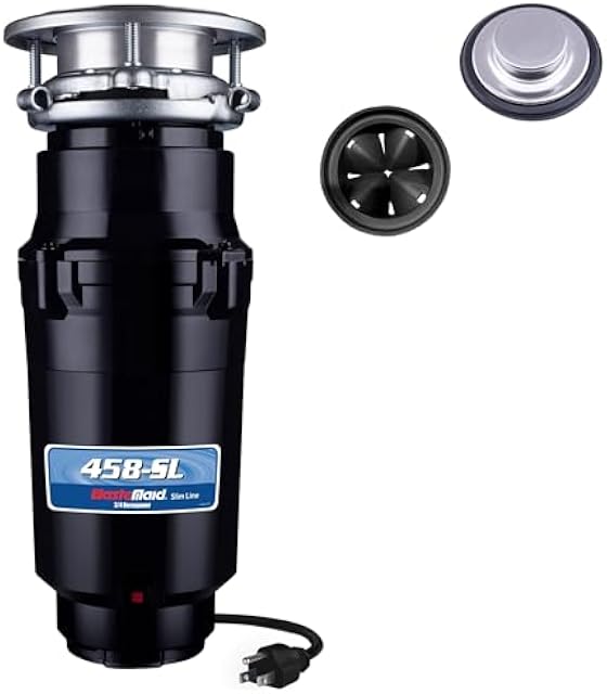 Waste Maid Garbage Disposal, Anti-Jam, Continuous Feed, 3/4 HP Slim Line