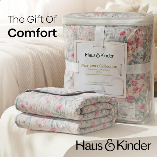 Image of haus & kinder Reversible Double Dohar Set of 1 | Lightweight AC Blanket | Grey | 224x248 cm Double Bed Dohar for Summer, AC & All Season Use - Pack of 1