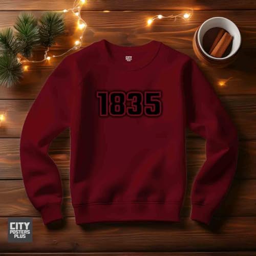 Sweatshirt 1835 bordeaux unisexe une idée cadeau originale et vintage - 3