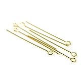 Maße: 40 mm. Stecker mit Ösenkopf, Zubehör zur Schmuckherstellung, 200 Stück, gold