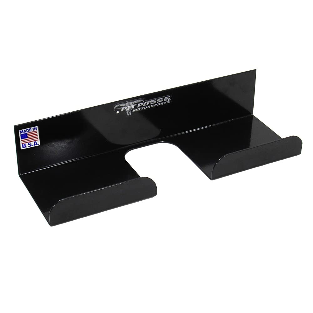 Pit PosseAluminum Push Broom Hanger Rack Holder Race Car Enclosed Cargo Trailer Shop Garage (Black)