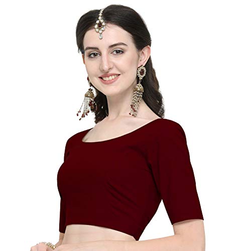 Image of Janasya Women's Plain Pure Cotton Stitched Blouse