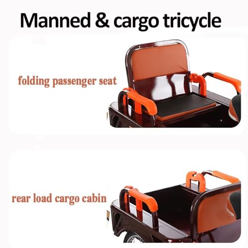 Triciclo para adultos y ancianos con cabina grande, triciclo de carga de uso dual de 20 pulgadas, triciclo tándem con asiento doble, triciclo cruiser de 3 ruedas con horquilla amortiguadora y frenos sensibles miniatura 5