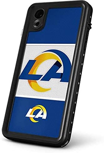 Skinit Waterproof Phone Case Compatible with iPhone XR - Officially Licensed NFL Los Angeles Rams Zone Block Design Blue
