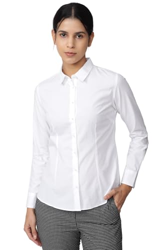 Image of Van Heusen Women's Regular Fit Solid Full Sleeve Cotton Rich Formal Shirt
