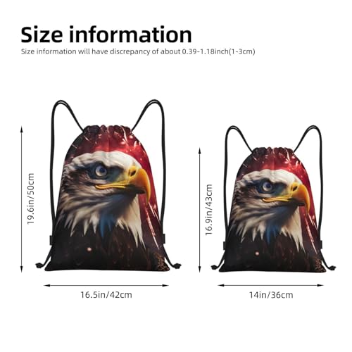 Eagle Firework print Drawstring Bag Sack Gym Bag Ditty Bag for Gym Traveling, Hiking, Yoga, Shopping for Adult4