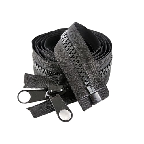 Reparación de Cadena Abierta de un Solo botón Cremallera de Resina de Extremo Abierto for Coser Chaqueta, Abrigo y Accesorio de Tienda, 1/2/3/4/5 Metros, 10#, Doble Deslizador, Bloqueo automático, 1
