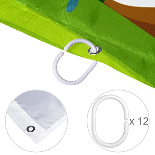 Rideau de douche mathématiques 183x183 cm imperméable et éducatif pour enfants