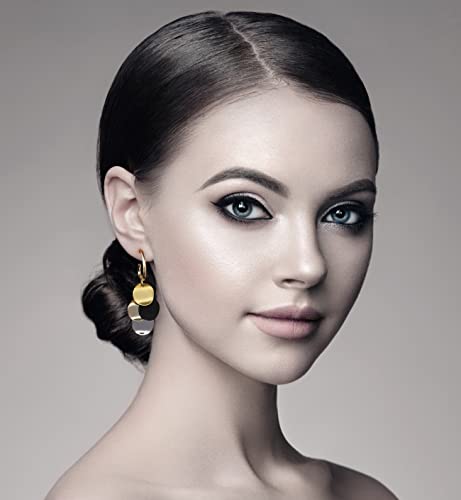 Black White Earrings for Women Teen Gifts Gold Plated Dangle Drop Fashion Geometric Statement Jewelry4