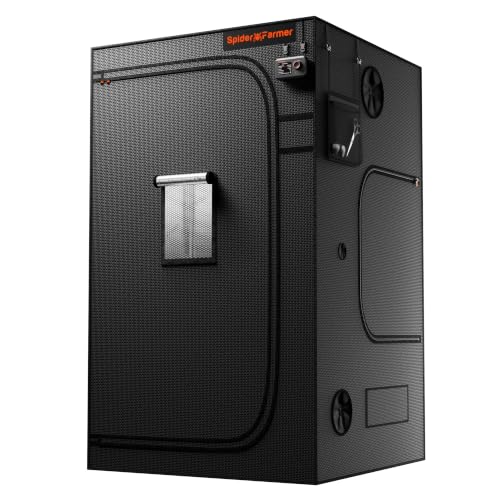 Spider Farmer 4x4 Grow Tent 2026 New 48x48x80 with Cable Pass-Through Controller Landyard Enlarged View Window 1680D Thicken Mylar Canvas for Indoor Hydroponic Growing for SF4000 SE5000 G5000
