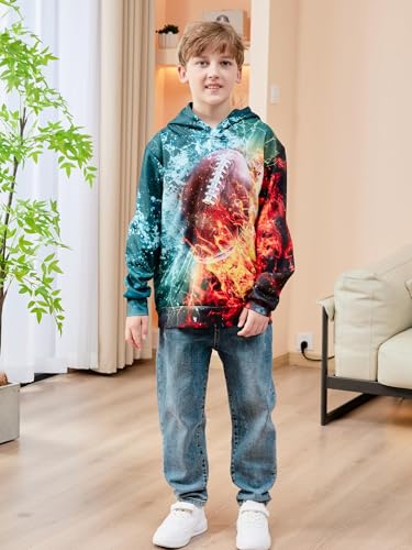 Idgreatim Kids 3D Graphic Pullover Hoodies Warm Thick Hooded Sweatshirt for Boys Girls 6-16 Years2