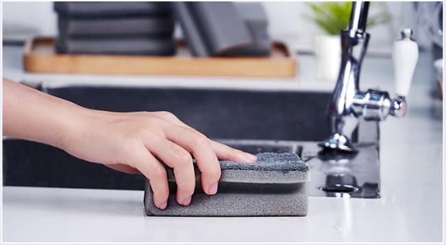 Image of Multifunction Scrub Sponge Protects Nails and Fingers - Sponges for Cleaning Remove Tough Stains, Grease, Residue (Gray 10 * 7 * 4.3cm 3 pcs)