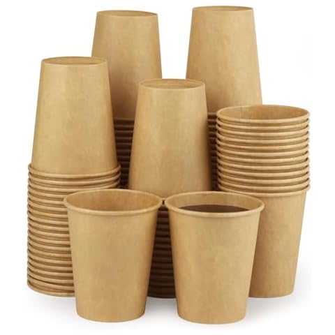 Bsvce 100 Pack 8 oz Paper Cups Cover