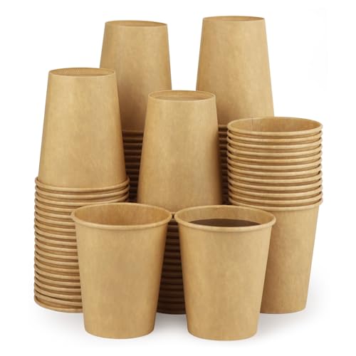 Kraft 100 Pack Paper Cups - 8 Oz Hot Compostable