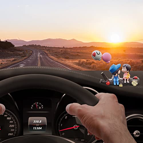 Image of Couple Cute Ornaments,Cute Car Dashboard Ornament Lovely Couple Kissing Boy Girl Car Ornament Car Interior Decoration (TreeCoupleCouple(BluePowder)+LoveBalloon), YmikoOVB34U7FAR-66