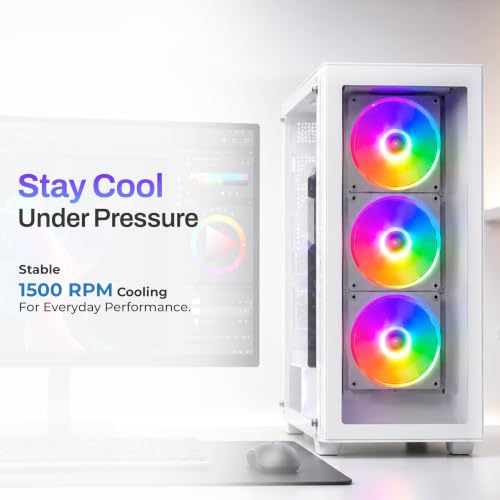 Image of EVM EnAero CPU Cooler Fan | 120mm | 1500 RPM | LED Lighting | Hydraulic Bearing | 3-Pin Connector | Low Noise Operation | Stable Cooling | Universal Intel & AMD Socket Support | 1 Year Warranty (R54)