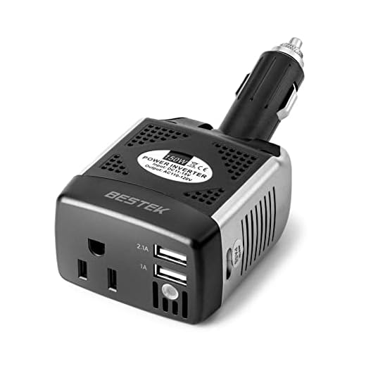 BESTEK 150W Power Inverter 12V to 110V Voltage Converter Car Charger Power Adapter with 2 USB Charging Ports (3.1A Shared) (150W)