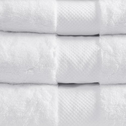 Madison Park Ergode Cotton Bath Towel Set - Luxurious, Plush, and Absorbent - 600gsm - Dobby Border - Oeko-Tex Certified - 6 Piece Set