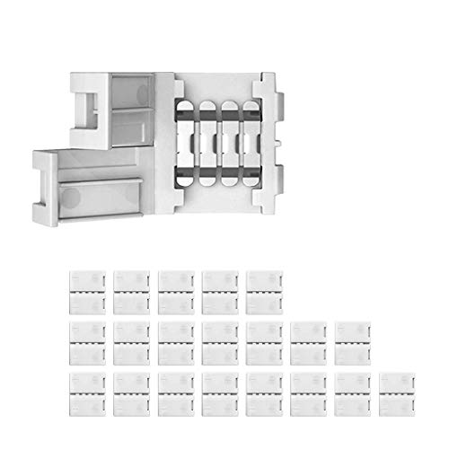 Yayza! 20-Pack 4 pines Conector de tira de LED sin soldadura 10 mm Conductor de divisor rápido no impermeable para 5050 5630 4014 Tiras RGB - Forma Recta