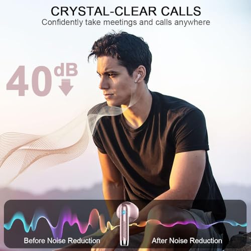 Drsaec Bluetooth 5.3 Kopfhörer, In Ear Kopfhörer Kabellos Bluetooth 2025 Neu Kabellose Kopfhörer mit 4 ENC Mic, Noise Cancelling Ear Buds 42Std Tiefer Bass IP7 Wasserdicht Ohrhörer LED-Anzeige USB-C